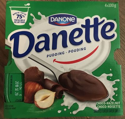 Danette choco noisette front packaging
