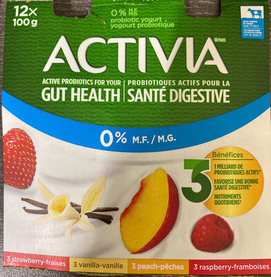 Probiotic Yogurt 0% Strawberry Vanilla Peach Raspberry