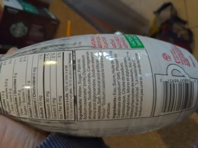 Maple Latte Coffee Creamer ingredients label