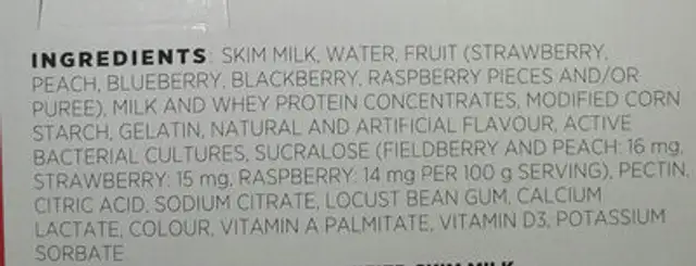 Source ingredients label