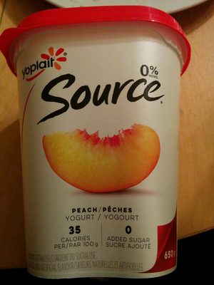 Source Peach Yogurt 0% M.F. front packaging