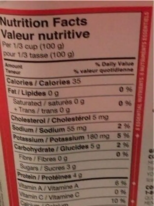 Yogourt source cerise nutrition facts table