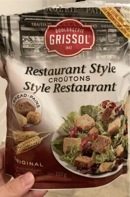 Croûtons style restaurant front packaging