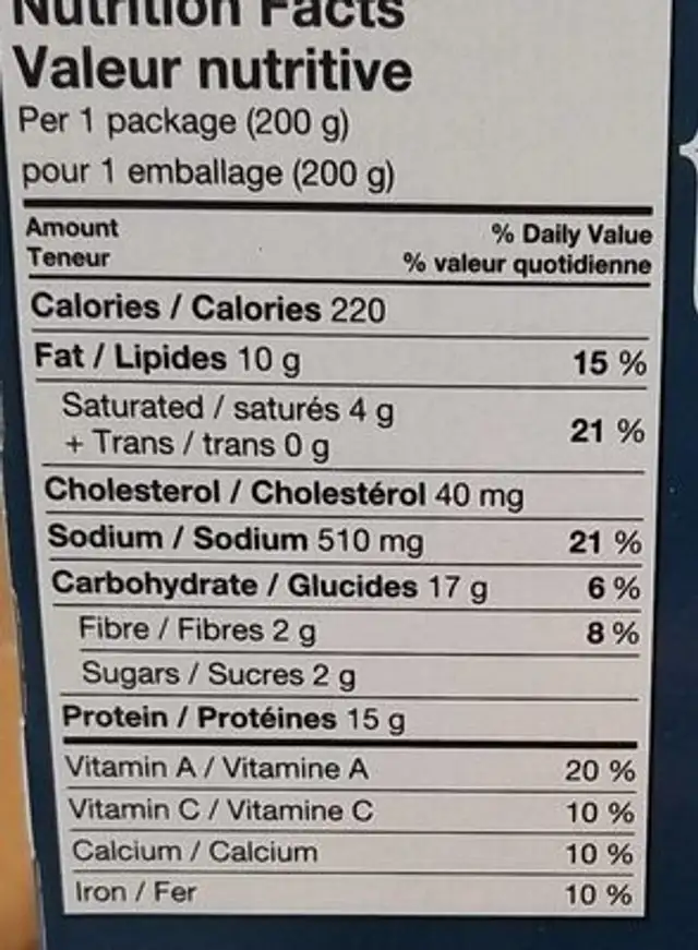 chorizo egg scramble with goat cheese nutrition facts table