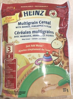 Céréales multigrains avec mangues, ananas et poires