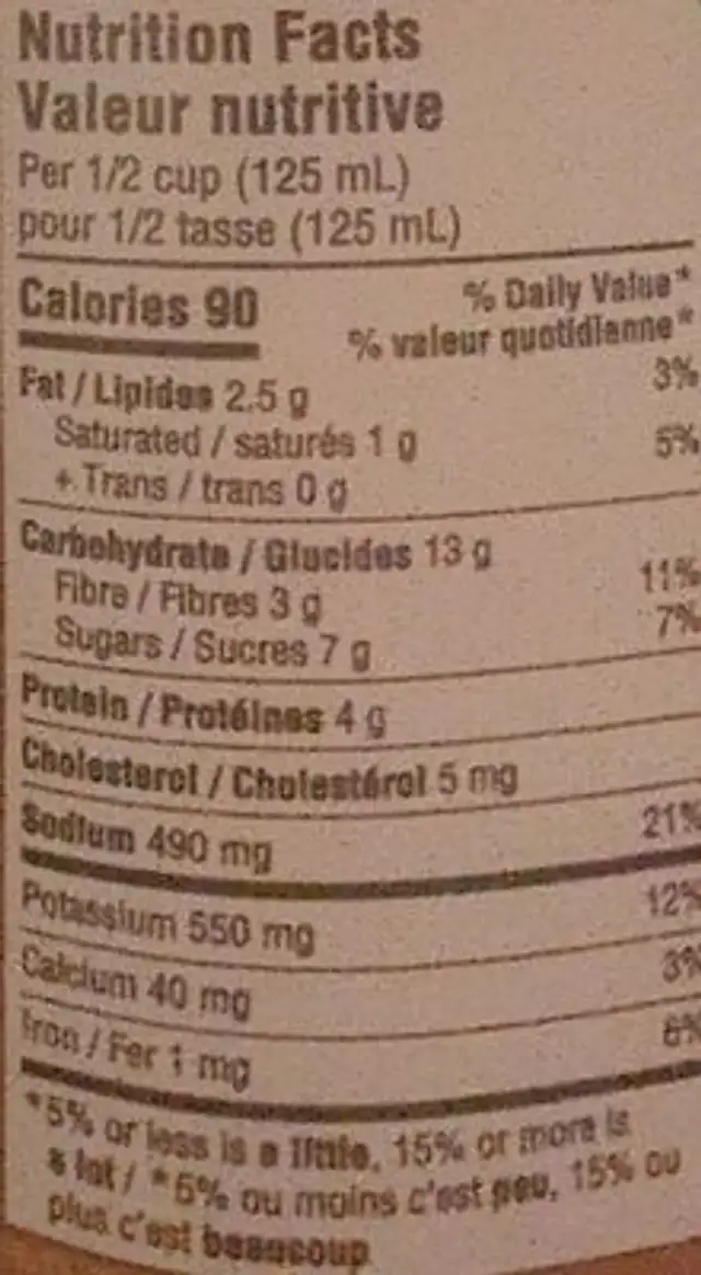Di Bologna - Bolognese Pasta Sauce nutrition facts table