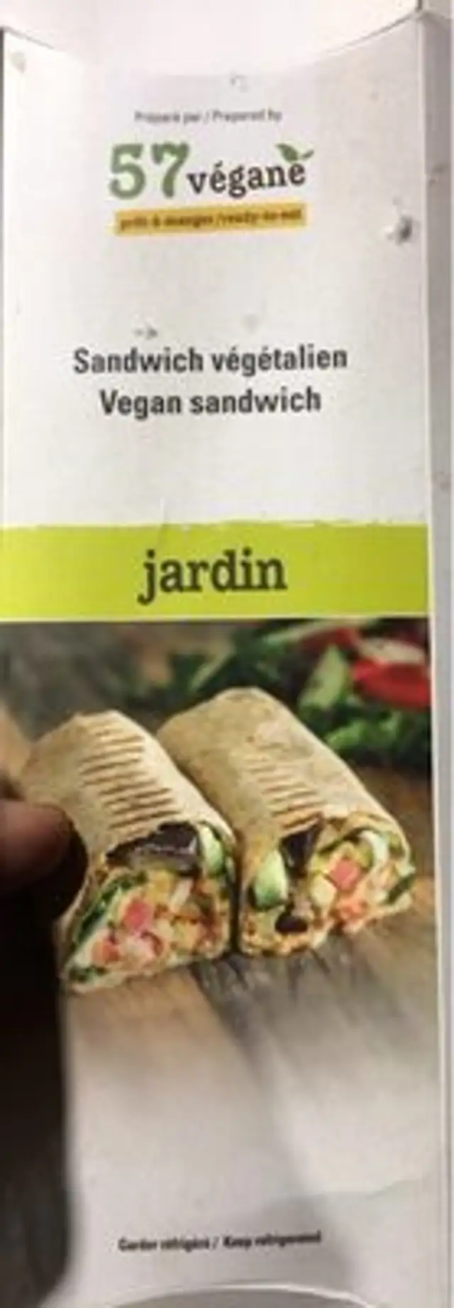 Sandwich végétalien jardin