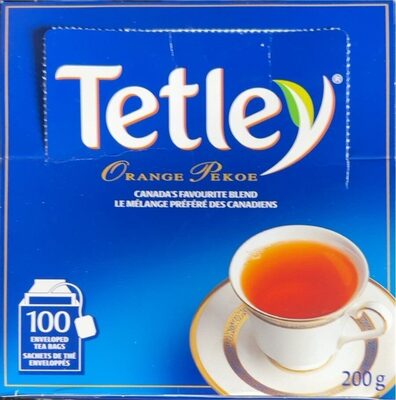 Tetley orange pekoe front packaging