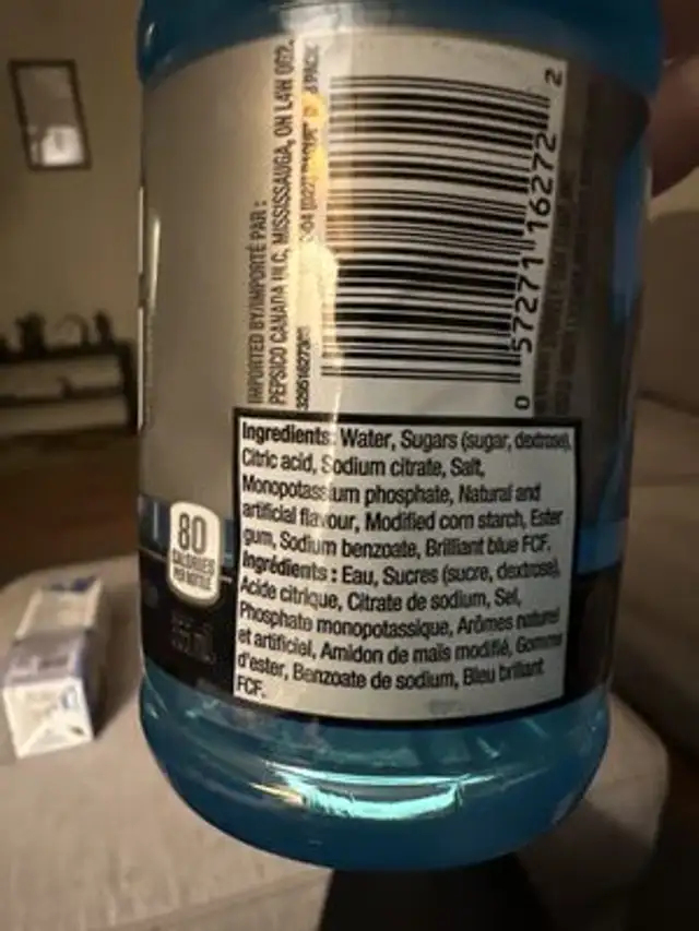 Cool blue ingredients label