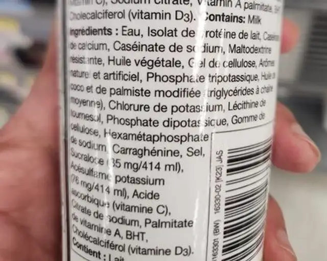 Muscle milk protein ingredients label