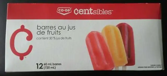 Barres au jus de fruits