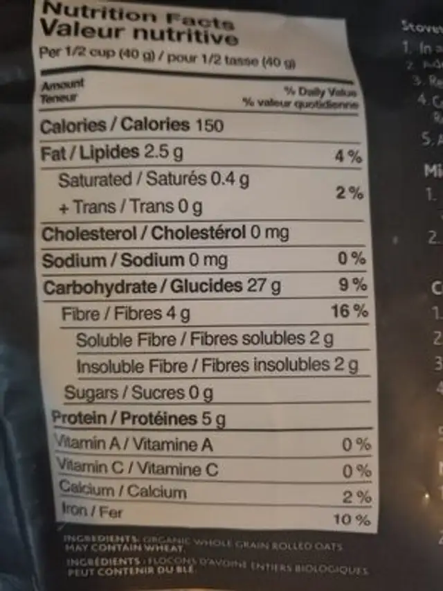 Unknown ingredients label