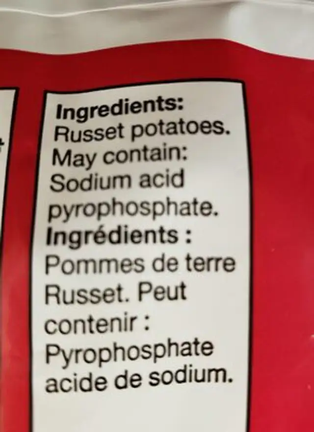 hashbriwns ingredients label
