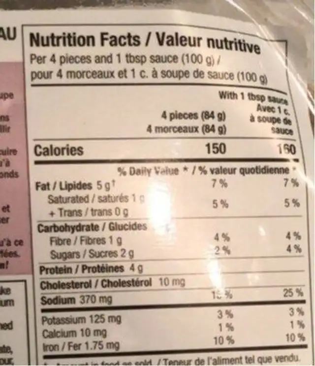 Pork & shiitake gyoza dumplings nutrition facts table
