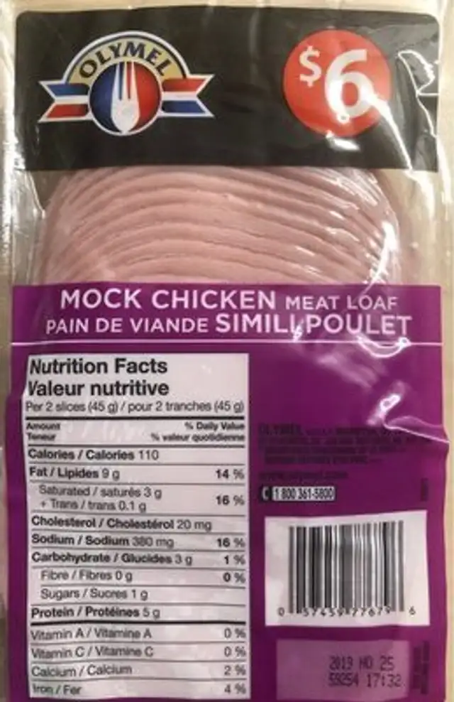 Pain de viande simili poulet