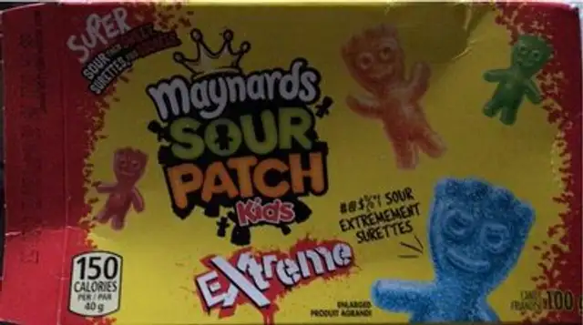 Pack of maynards sour patch kids made in canada