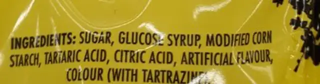 Sour cherry blaster ingredients label