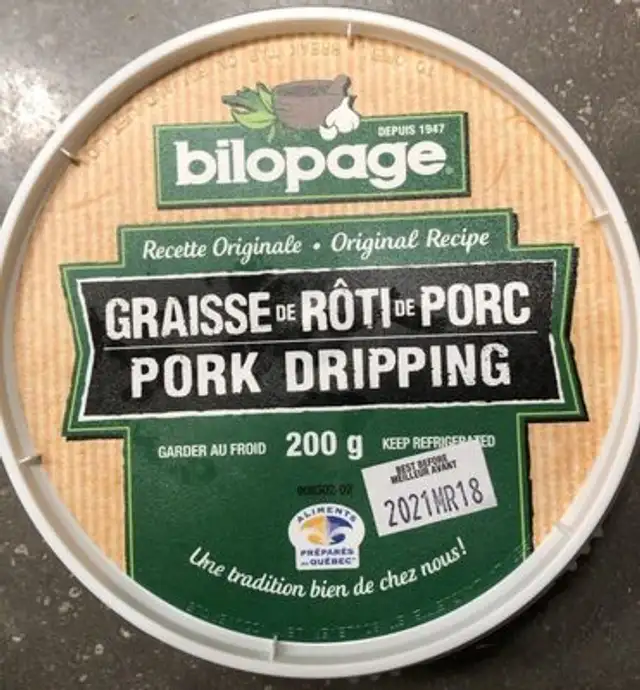 Graisse de roti de porc