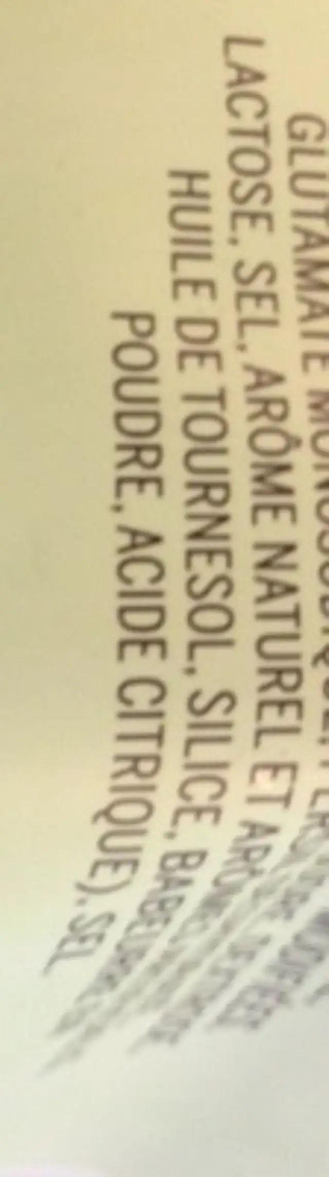 Unknown ingredients label
