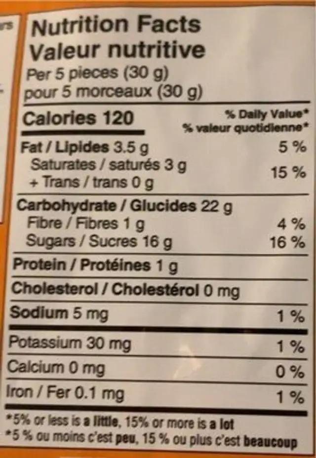 Toasted coconut marshmallows nutrition facts table