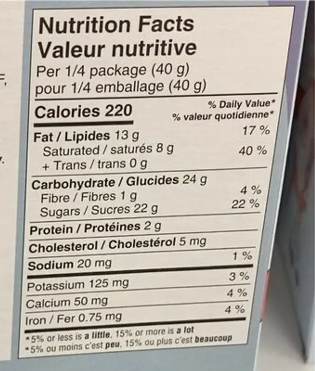Chocolat au lait creux nutrition facts table