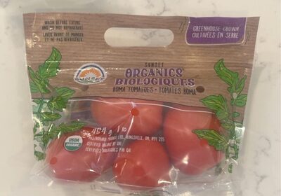 Roma Tomatoes Organics Biologiques front packaging