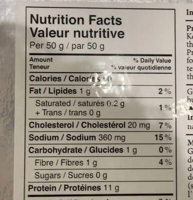 Smoked salmond wild nutrition facts table