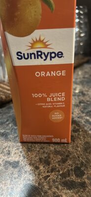 ORANGE 100% JUICE BLEND front packaging
