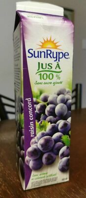 Jus à 100% sans ajout de sucre