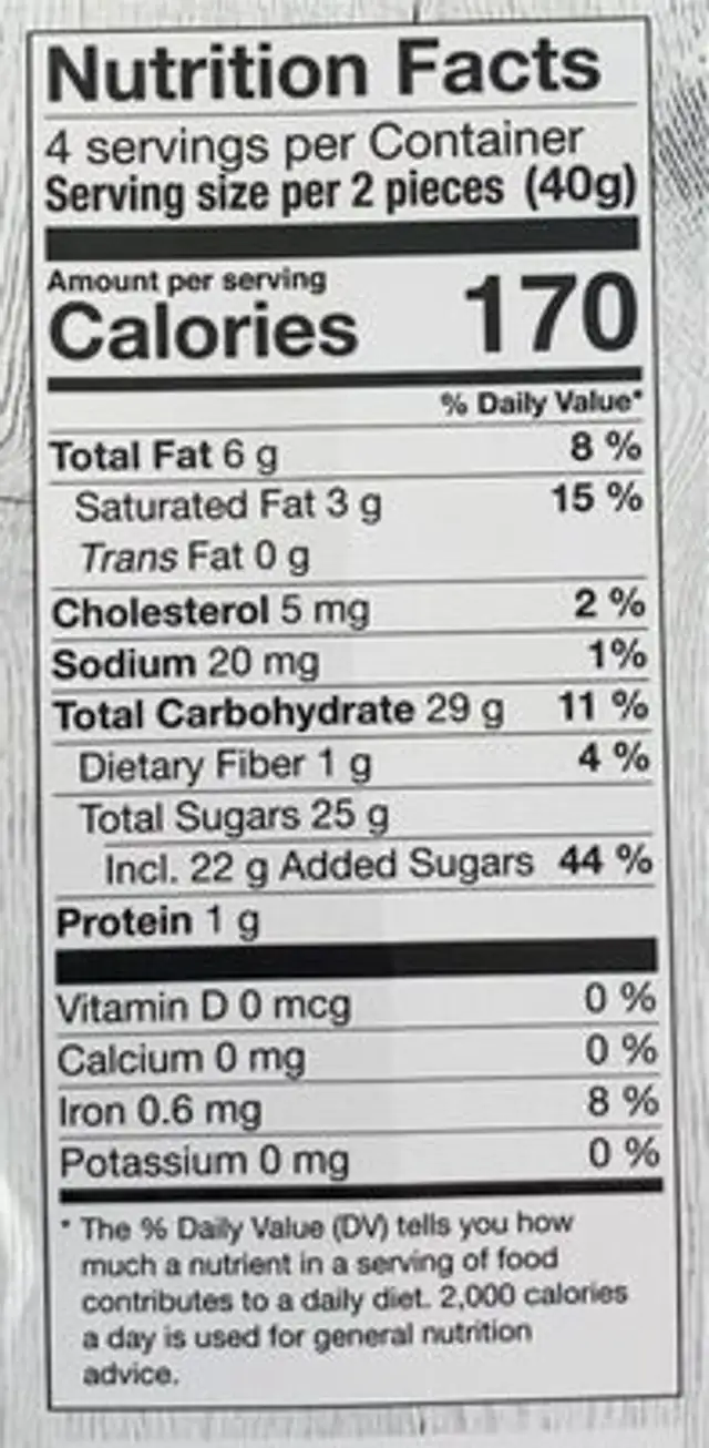 Montreal Fudge Chocolate Fudge with Nuts nutrition facts table