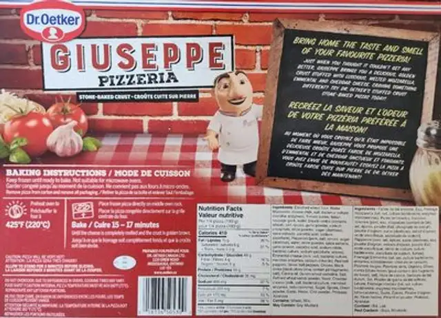 Deluxe Stuffed Crust Pizza nutrition facts table