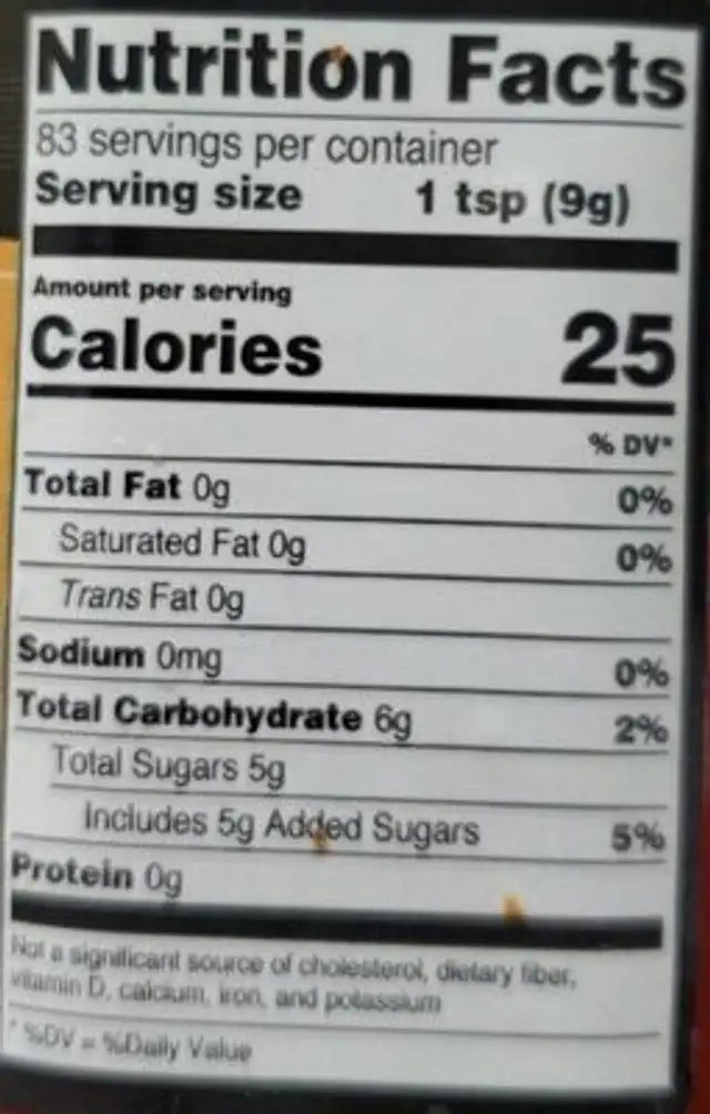Res Chili Peppers Spread nutrition facts table