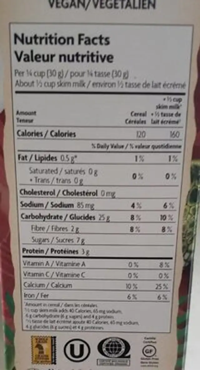 Turtle splash nutrition facts table
