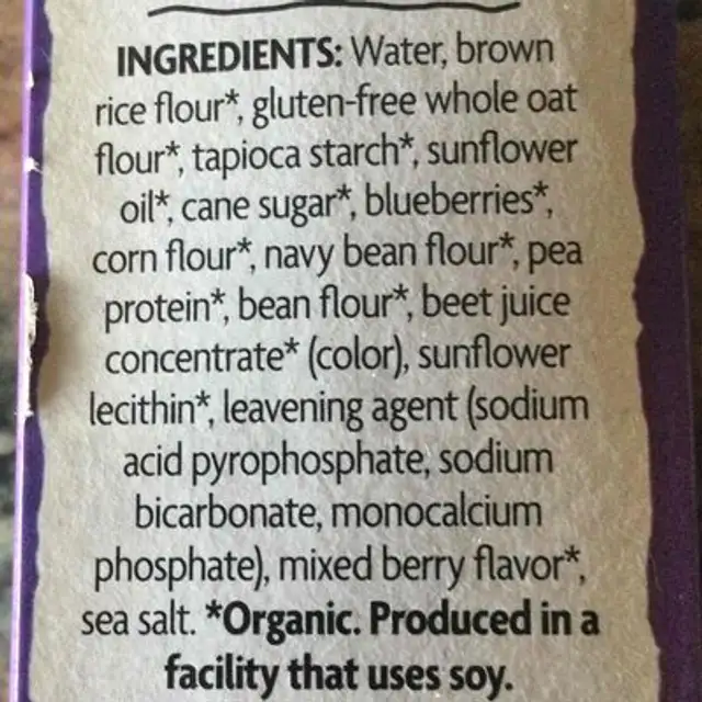 Nature’s Path Envirokidz Polar Beary Organic Waffles ingredients label