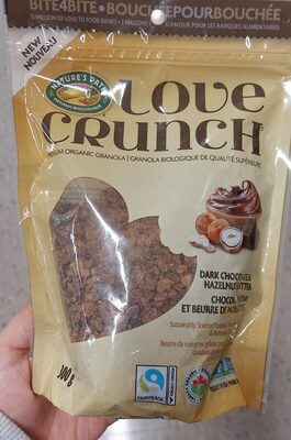 Love Crunch Dark Chocolate & Hazelnut Butter Granola front packaging