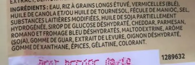 Bistro express ingredients label