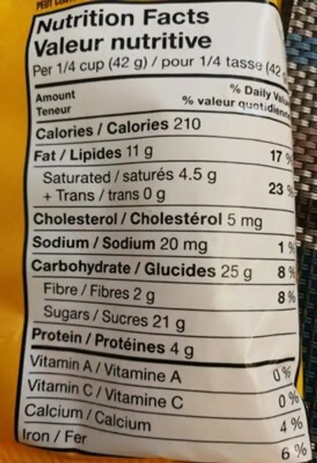 M &M'S Bonbons Au Chocolat Au Lait Arachide nutrition facts table