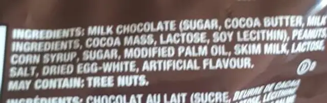 snickers bites ingredients label