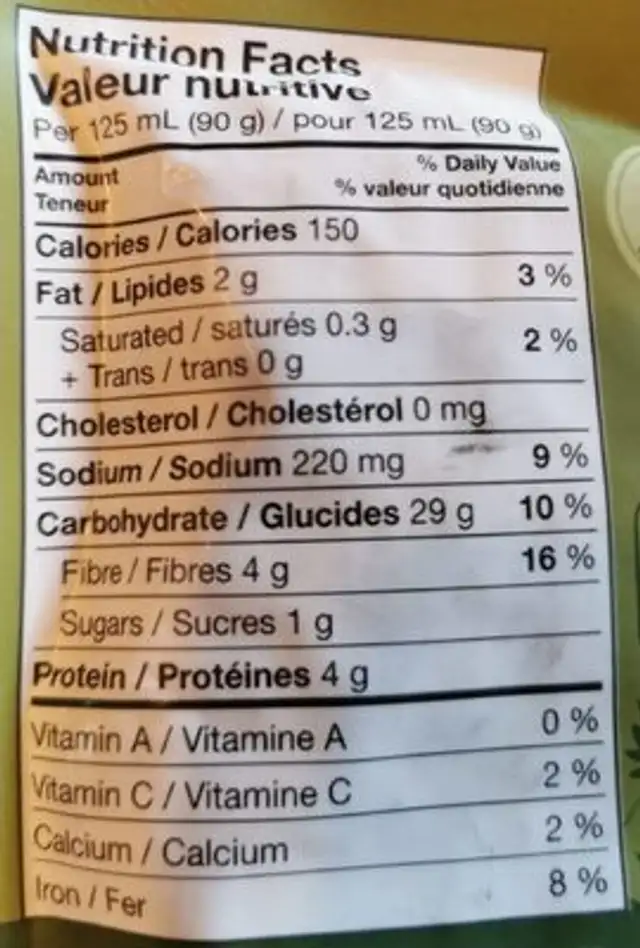 sept grains entiers avec saveur de tamari nutrition facts table