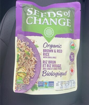 Organic Brown & Red Rice with Chia & Kale front packaging