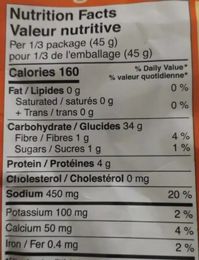 Fast & Fancy riz frit à la chinoise nutrition facts table
