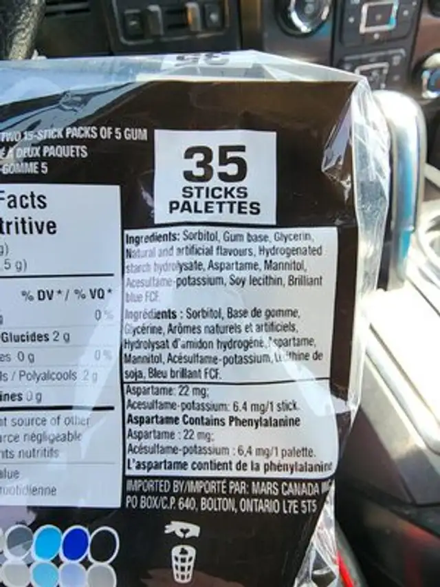 5 gum ingredients label