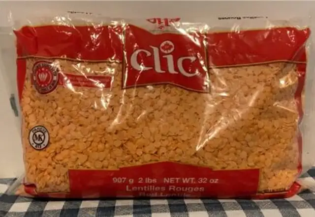 Red lentils front packaging