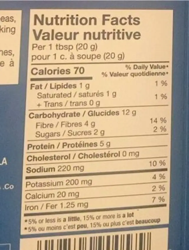 Tamam falafel mix nutrition facts table