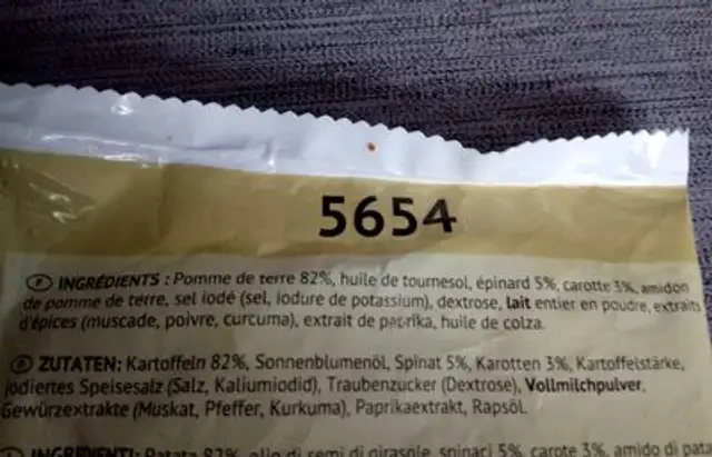 Bouchée 3 saveurs ingredients label