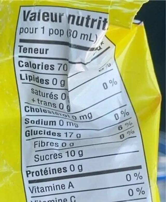 Cyclone nutrition facts table