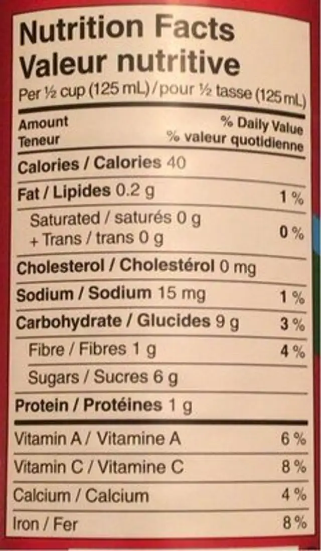 Tomates étuvées en morceaux assaisonnements italiens nutrition facts table