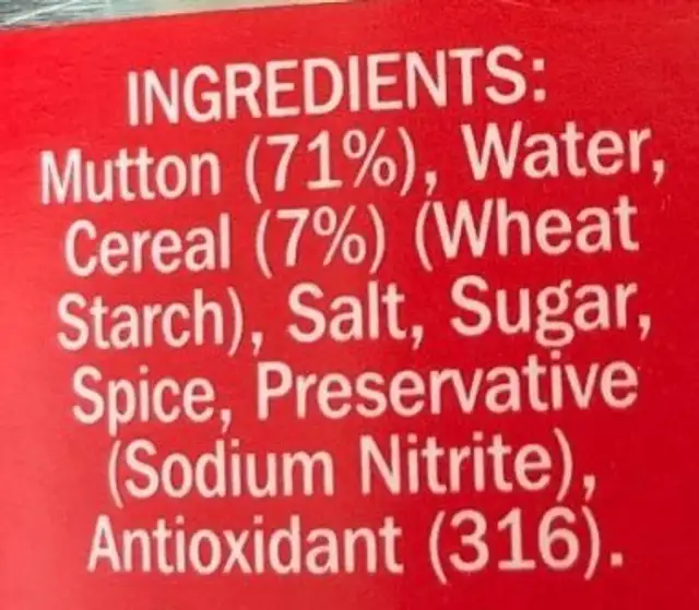 Watsonia ingredients label