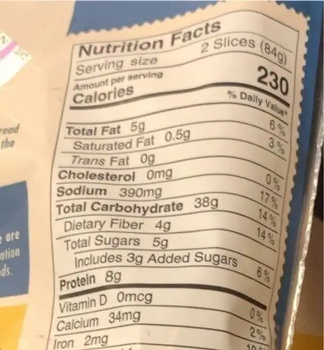 Alive & Rise nutrition facts table