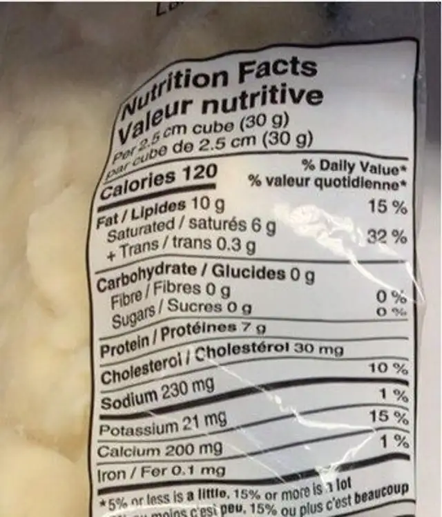 Squeak’rs nutrition facts table